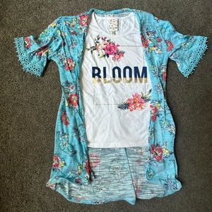 Girls Belle du Jour Tank and Cardigan Set, Size M